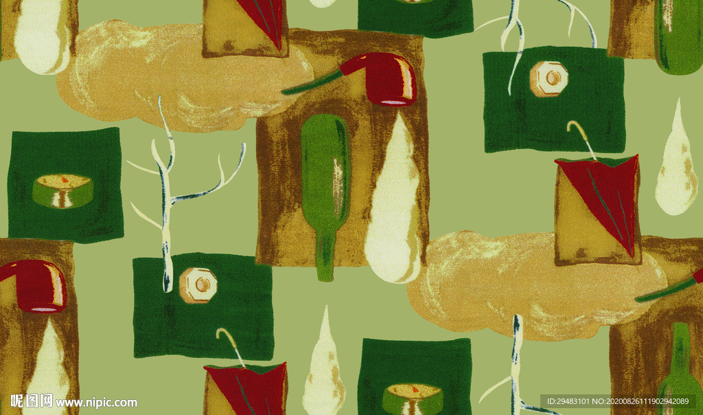 油画 酒瓶 水粉画