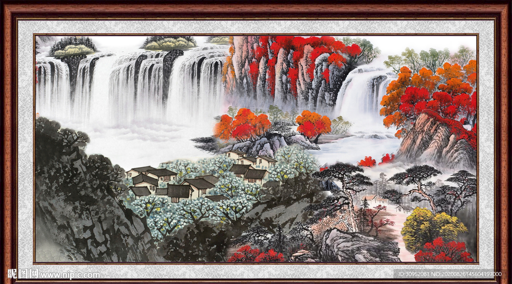 国画瀑布