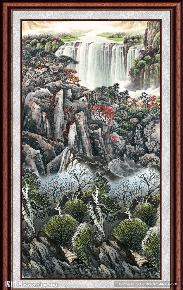 国画瀑布