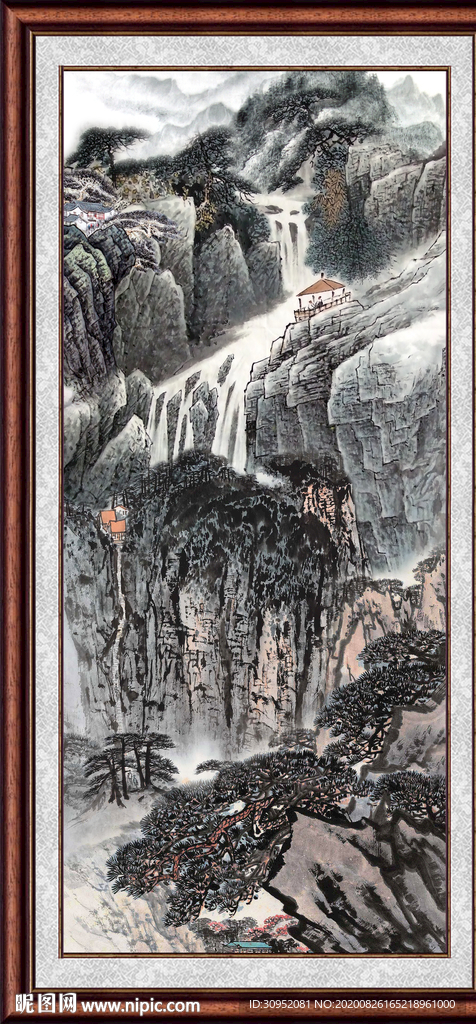国画瀑布