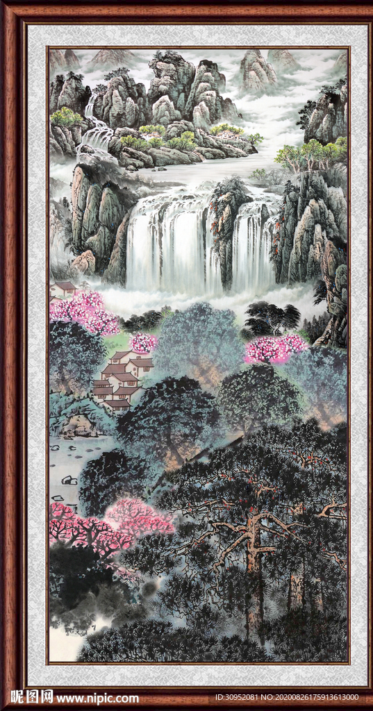 国画瀑布
