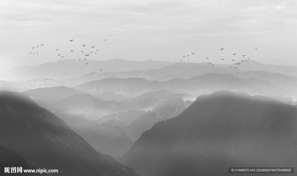 水墨意境山水画