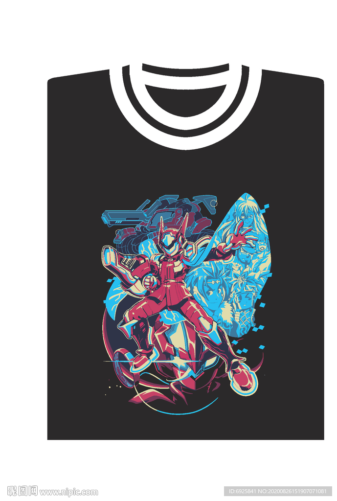 欧美日韩动漫文化衫T恤矢量