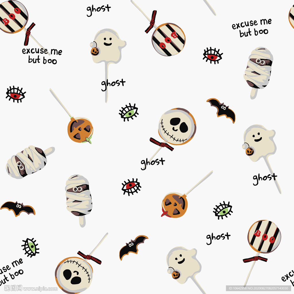 可爱卡通幽灵图案