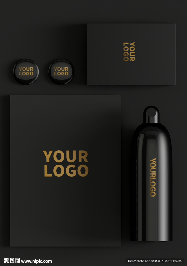 高端黑色logo样机