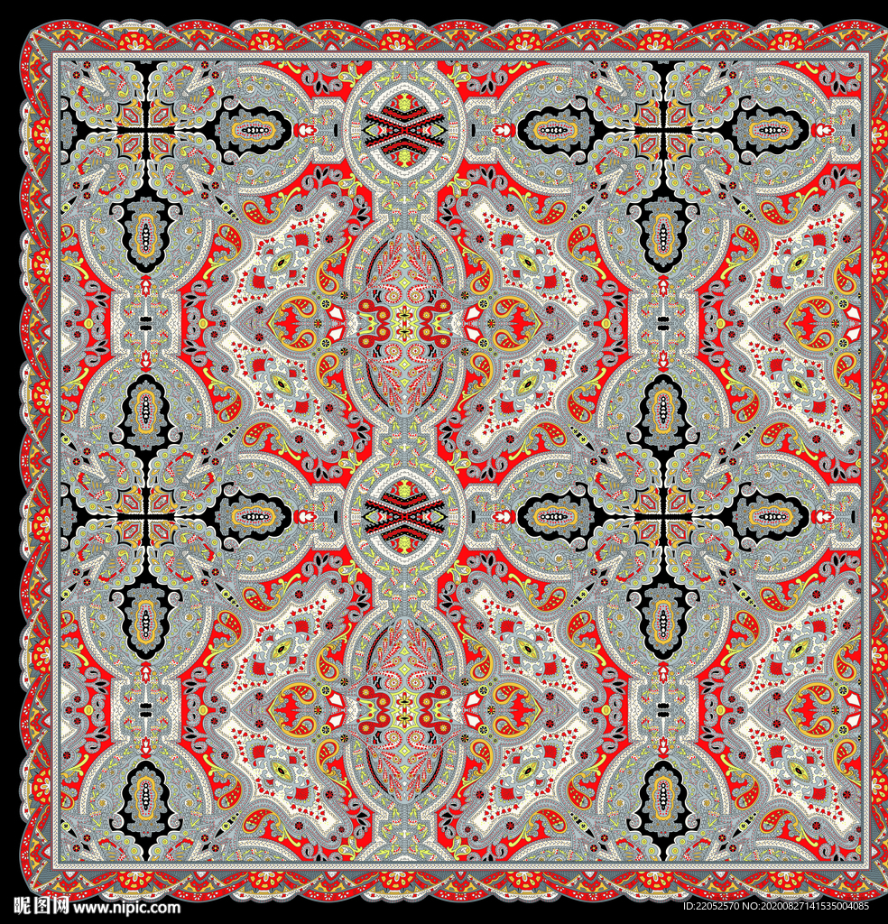 大牌腰果分色方巾