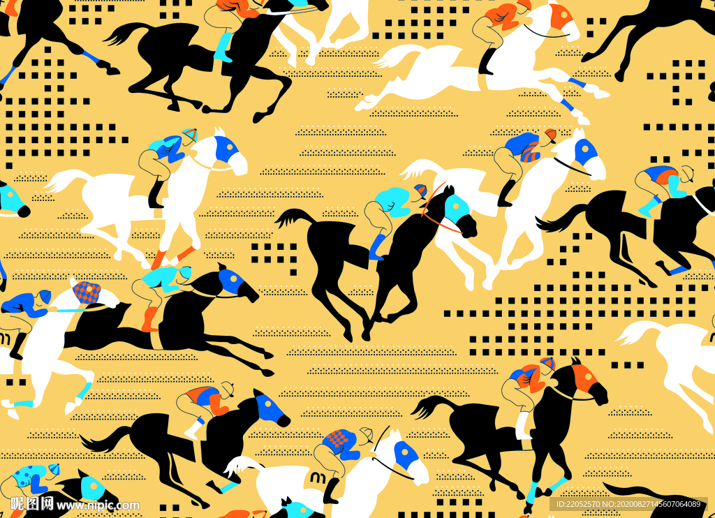 奔马分色矢量图