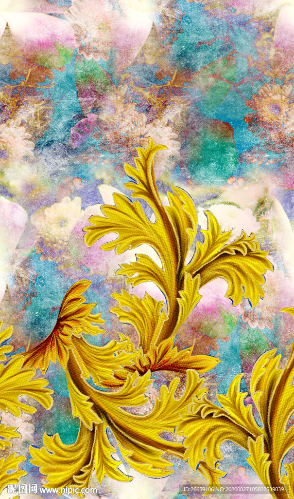 时尚女装数码印花定位花
