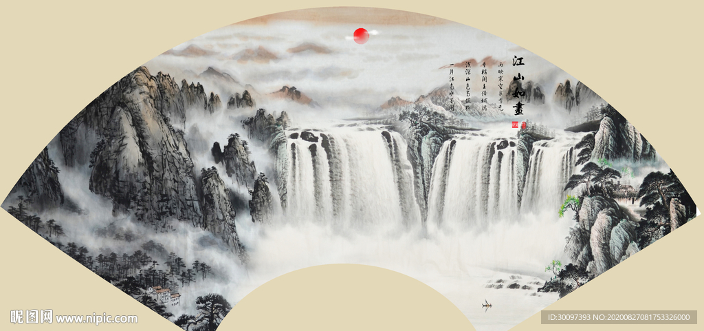 山水画水墨山水画 意境山水画