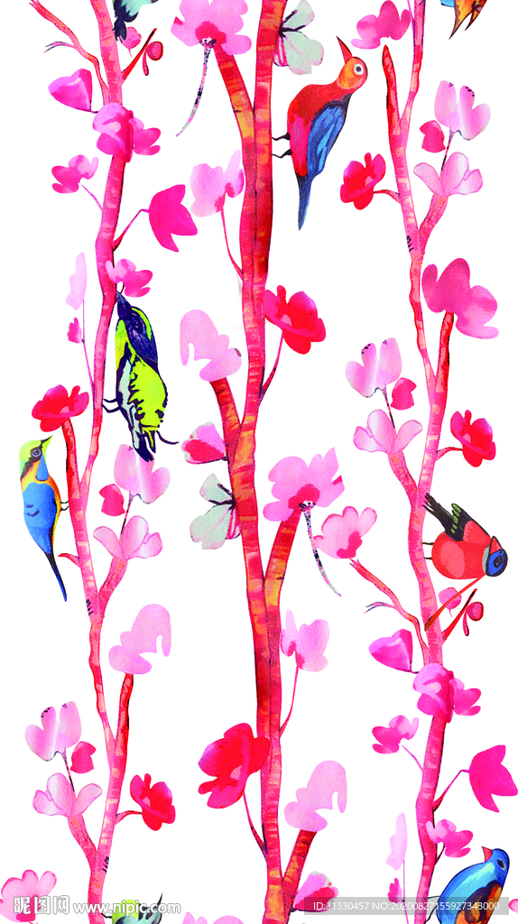 喜鹊啄木鸟树枝