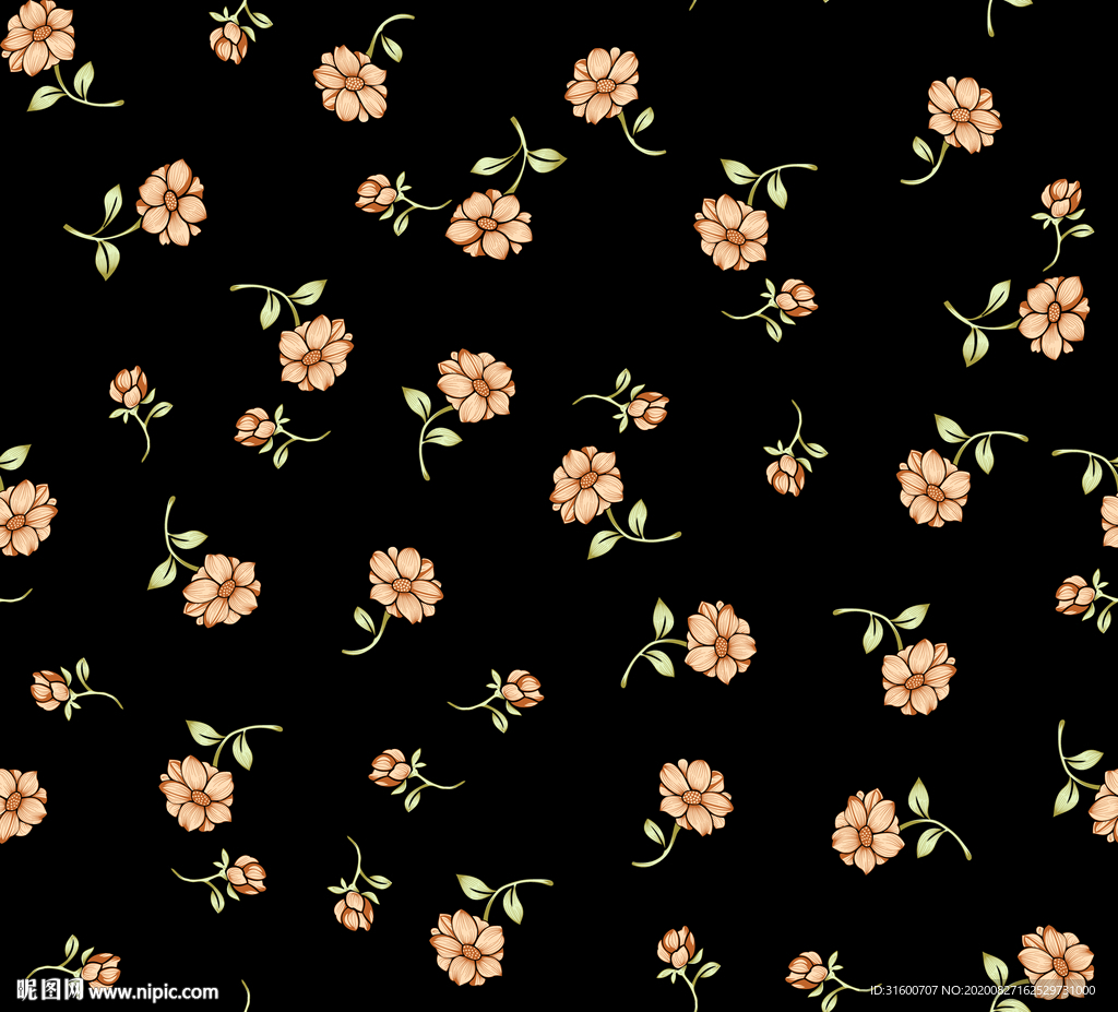 个性满底花朵