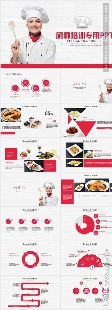 创意厨师培训专用PPT动态模板