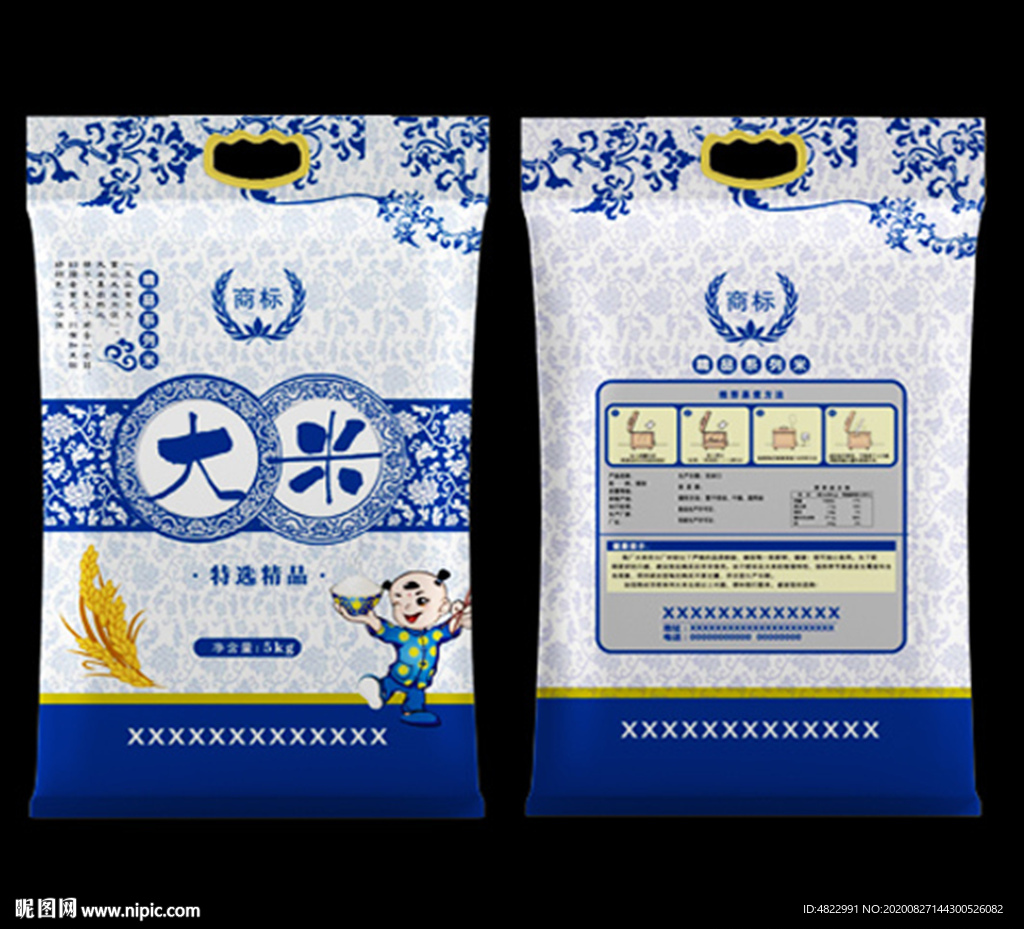 包装模板 大米软包装 古典包装