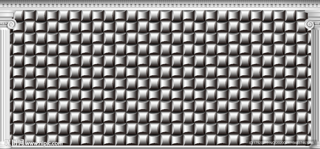 金属方块背景墙