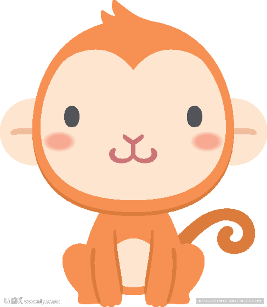 卡通小猴子插画图标
