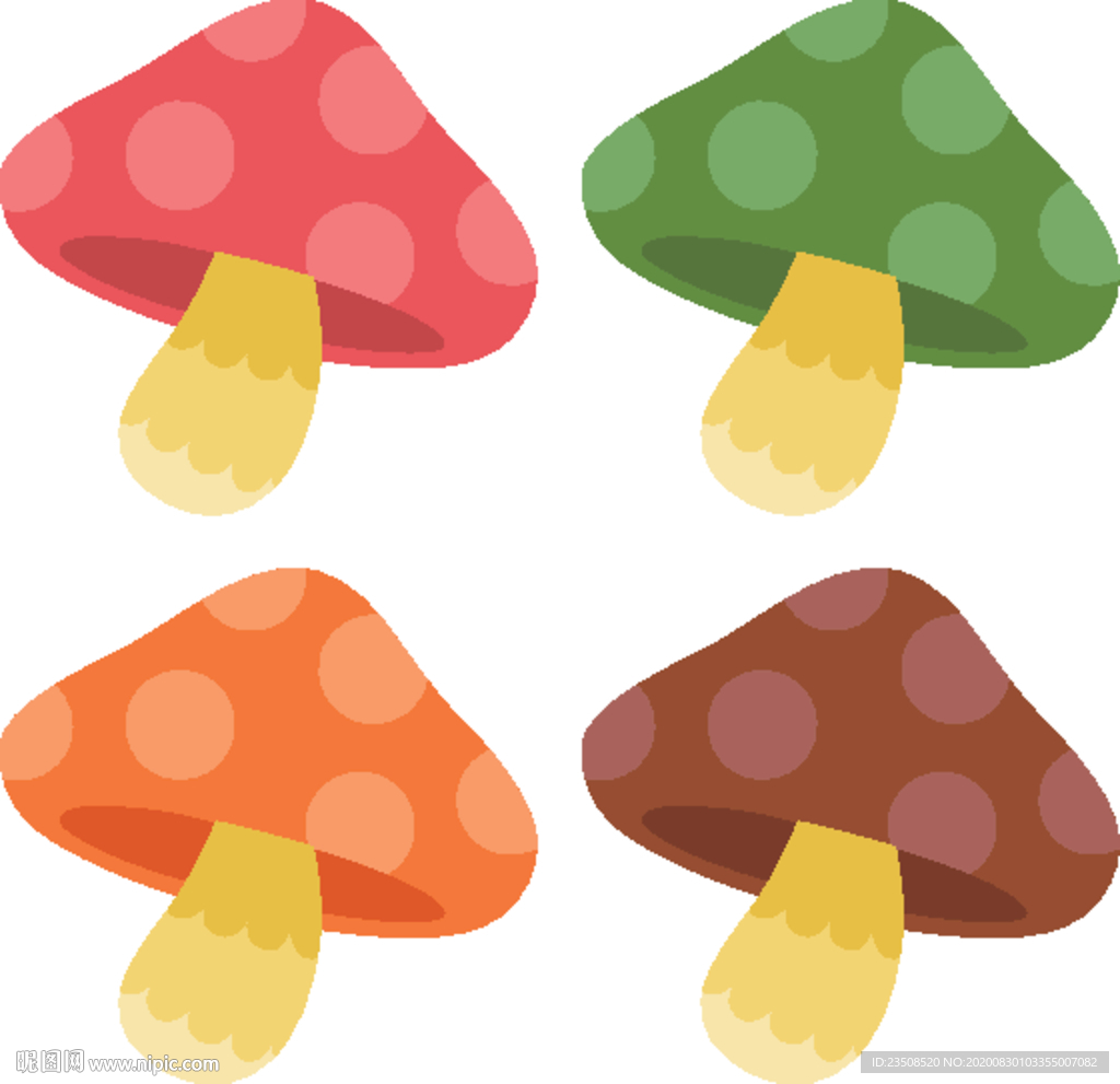 卡通蘑菇插画图标