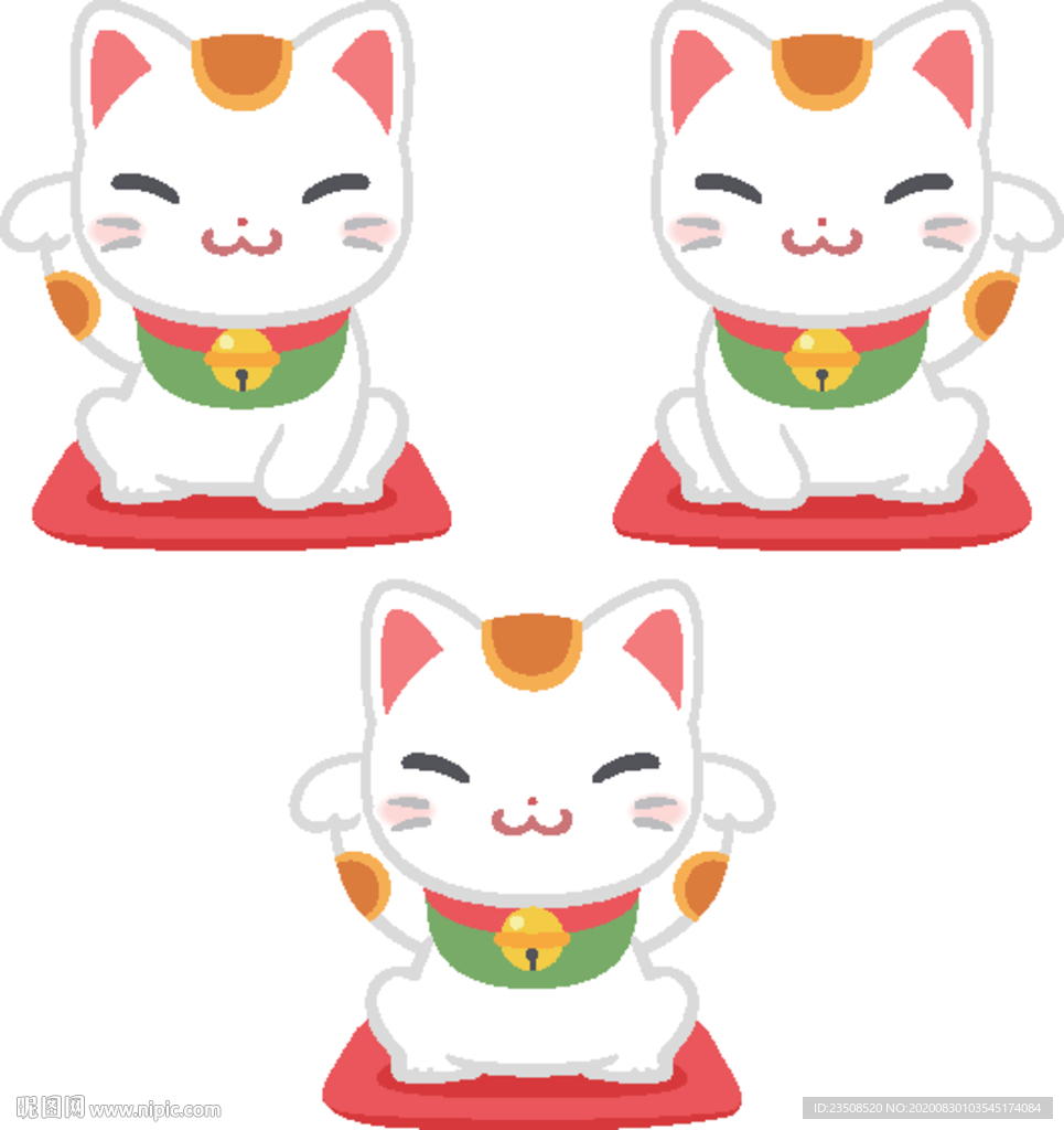 卡通招财猫插画图标
