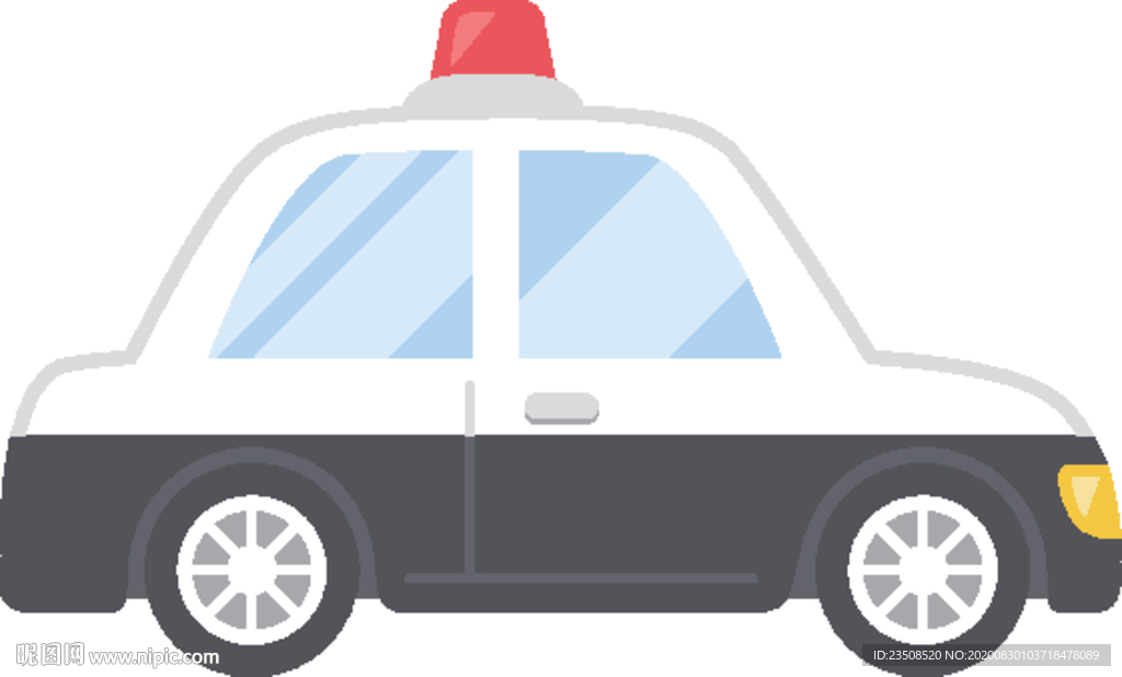 卡通警车插画图标