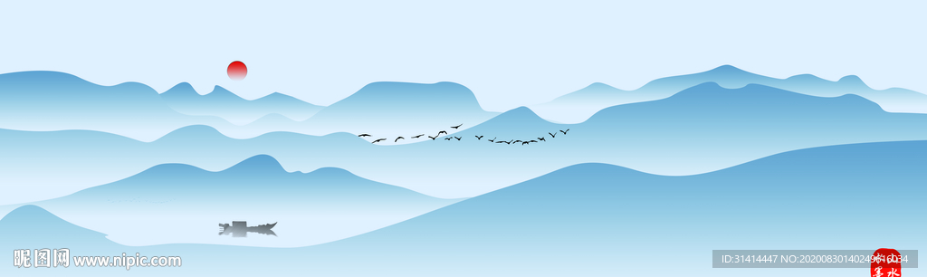 中国风山水背景
