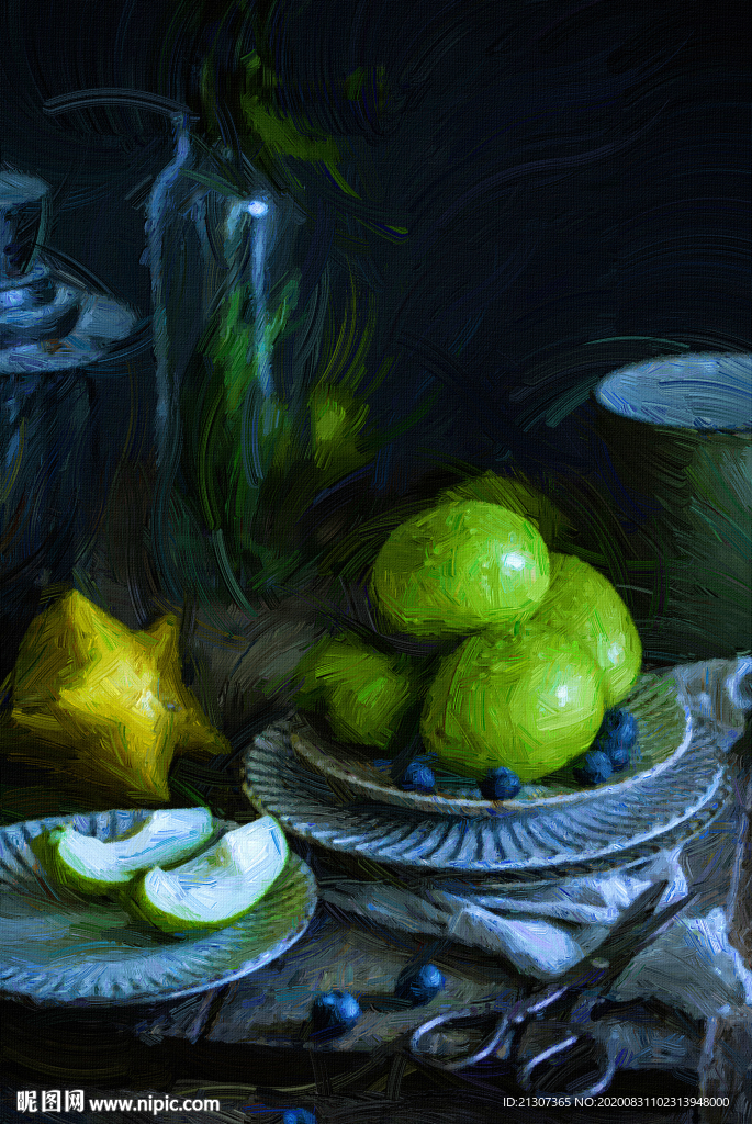 静物油画水果装饰画