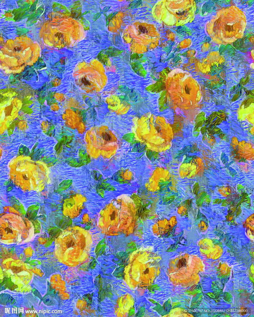 手绘水彩抽象花朵