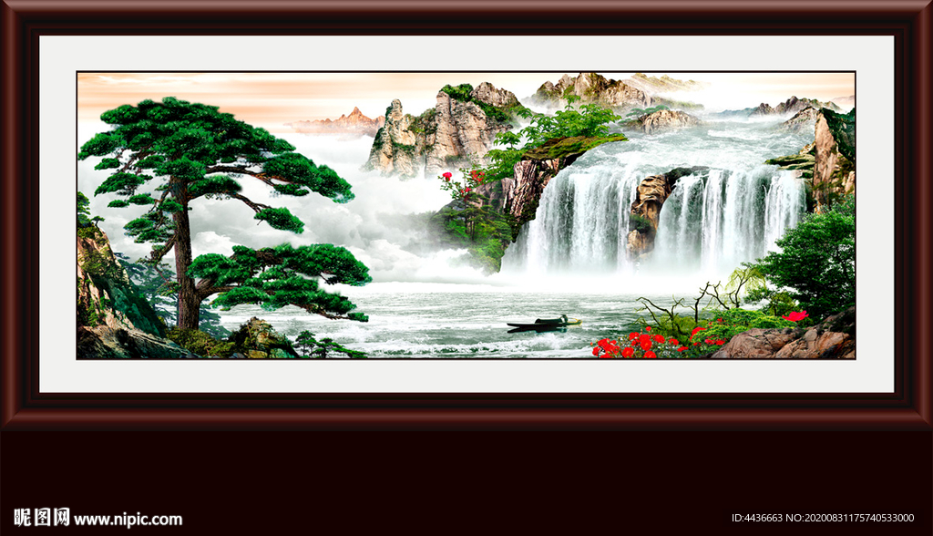 迎客松国画迎客松