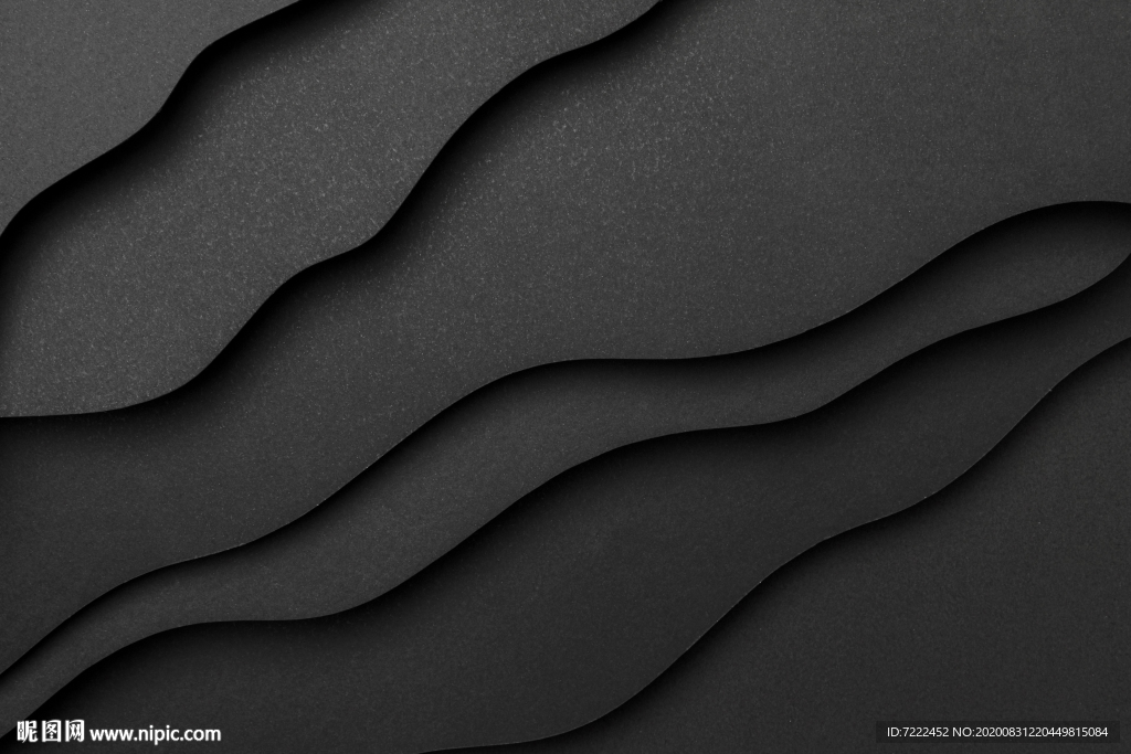 黑色波浪剪纸效果