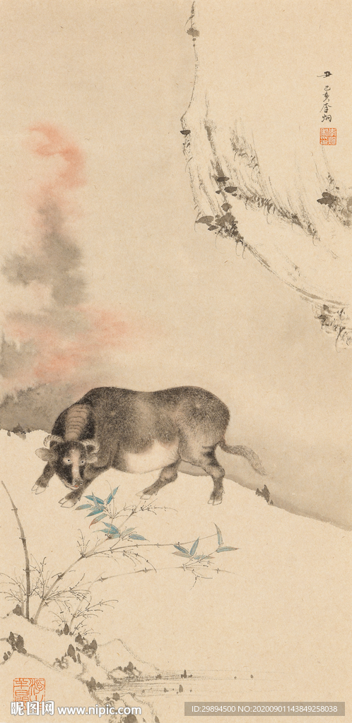 新中式牛装饰画