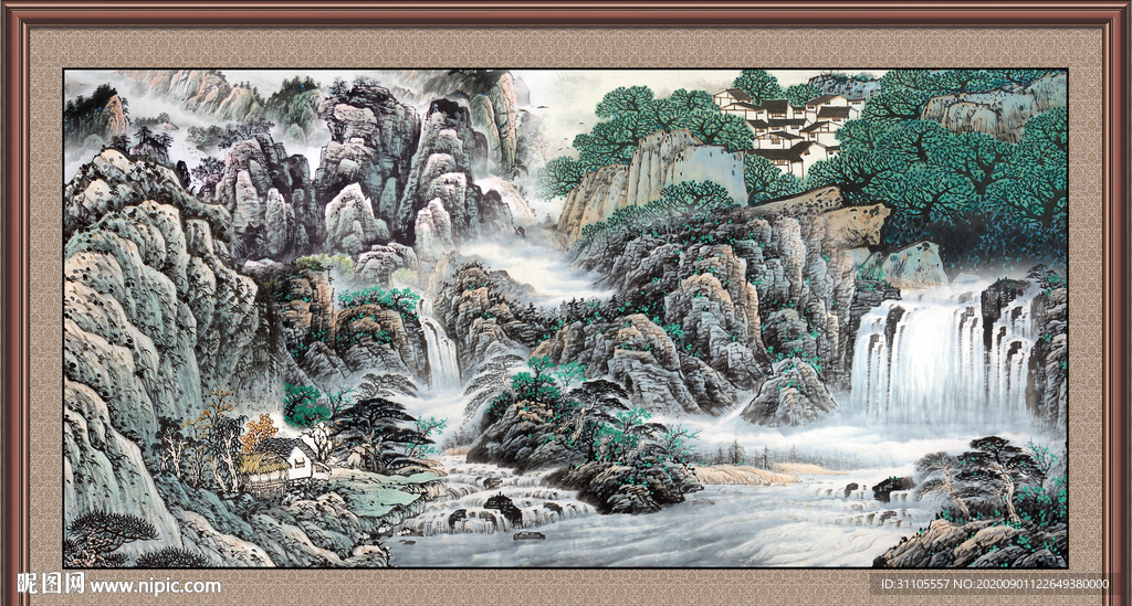 聚宝盆山水画
