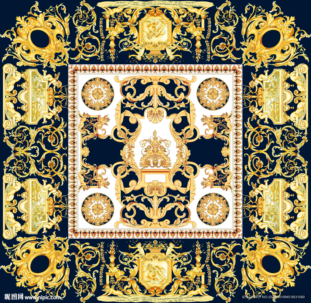 欧式复古天使方巾