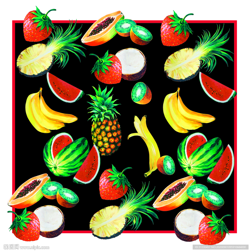 水果方巾
