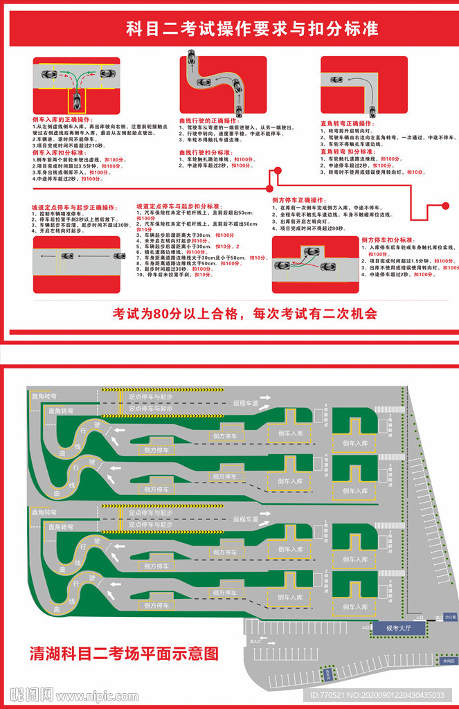 驾校考试考场平面图 科目二