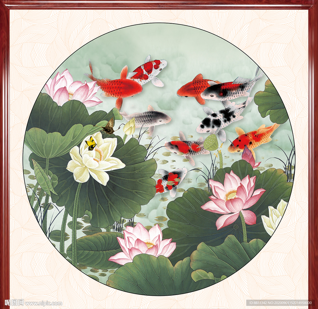 荷花国画