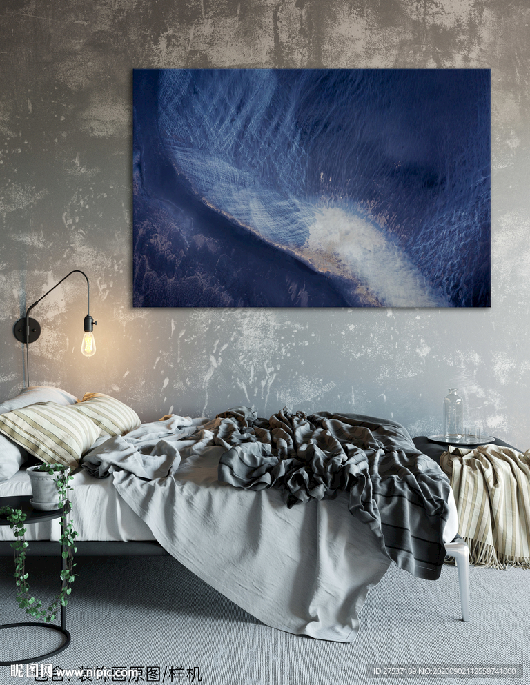 北方风景抽象装饰画图片及样机