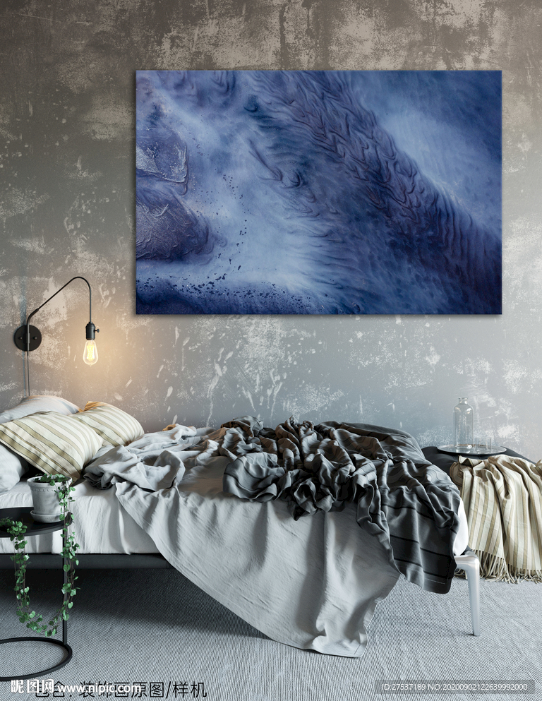 北方风景抽象装饰画图片及样机