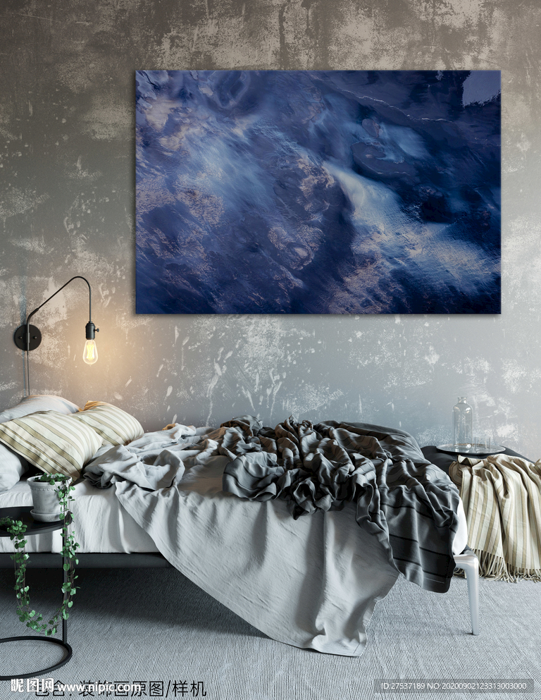 北方风景抽象装饰画图片及样机