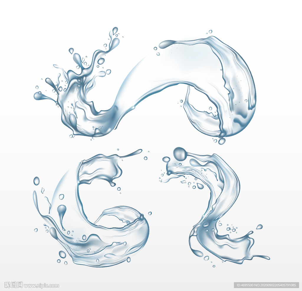 水溅 水花 水元素矢量图