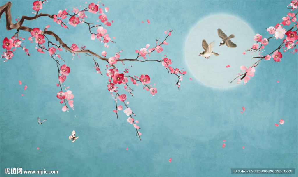 手绘花鸟