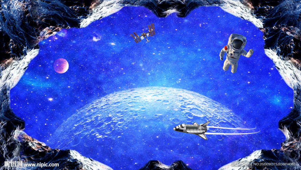 3D立体宇宙星空背景墙