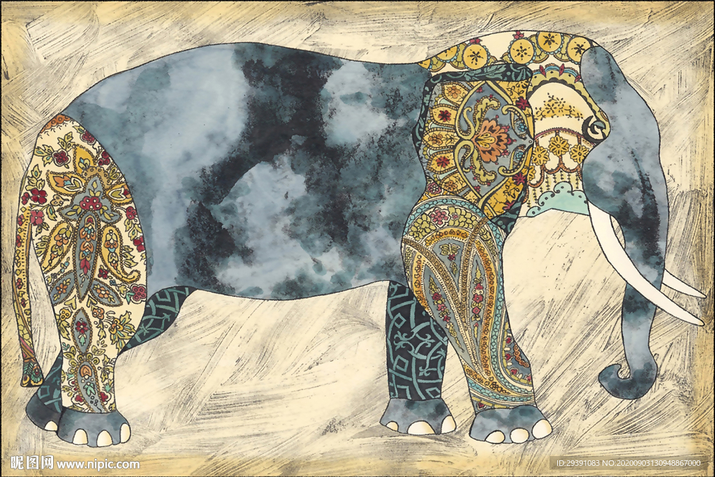 大象抽象画