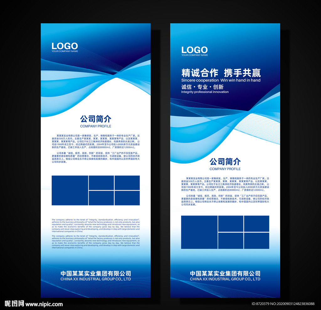 蓝色展架 企业展架 公司展架