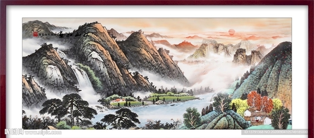 中国风山水风景画装饰画