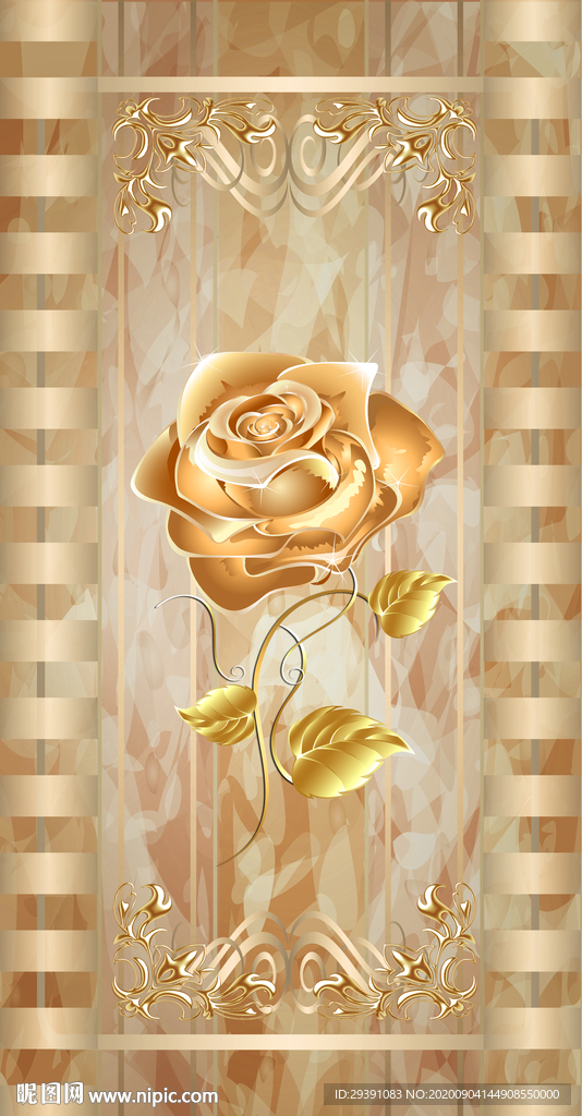 玄关金色玫瑰图片