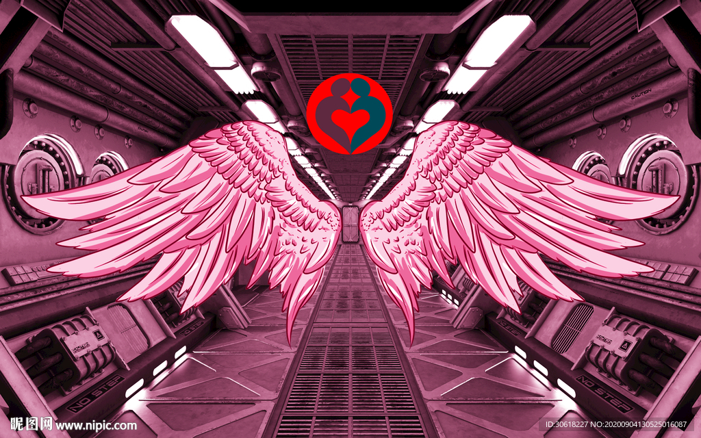 网红拍照翅膀北欧背景墙