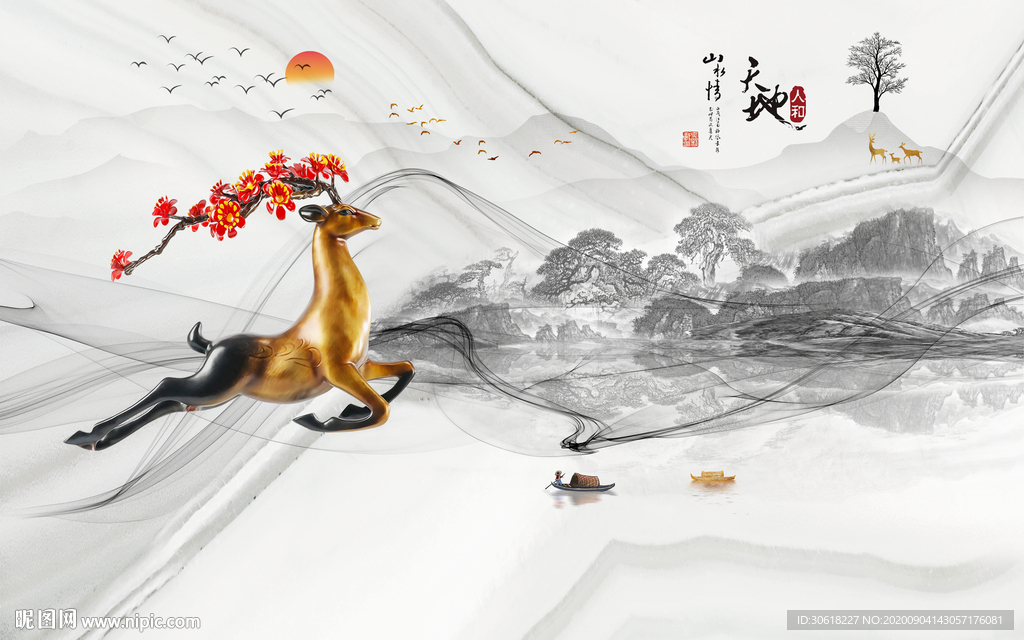 新中式背景墙
