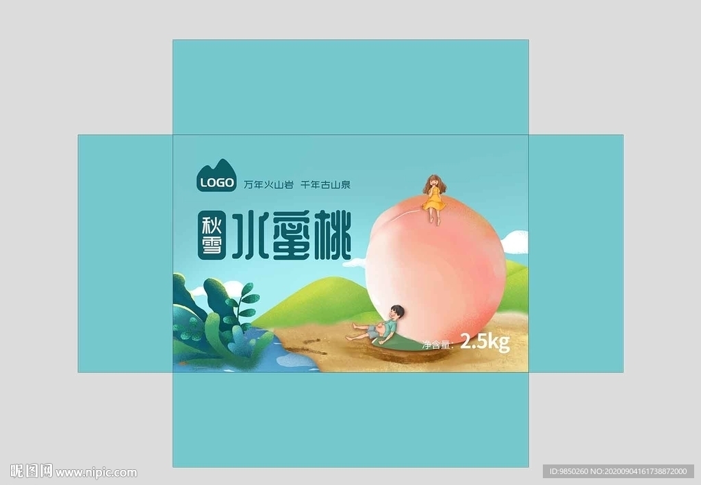 手绘水蜜桃包装设计