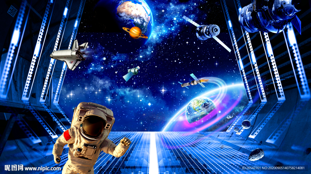 3D立体宇宙星空背景墙