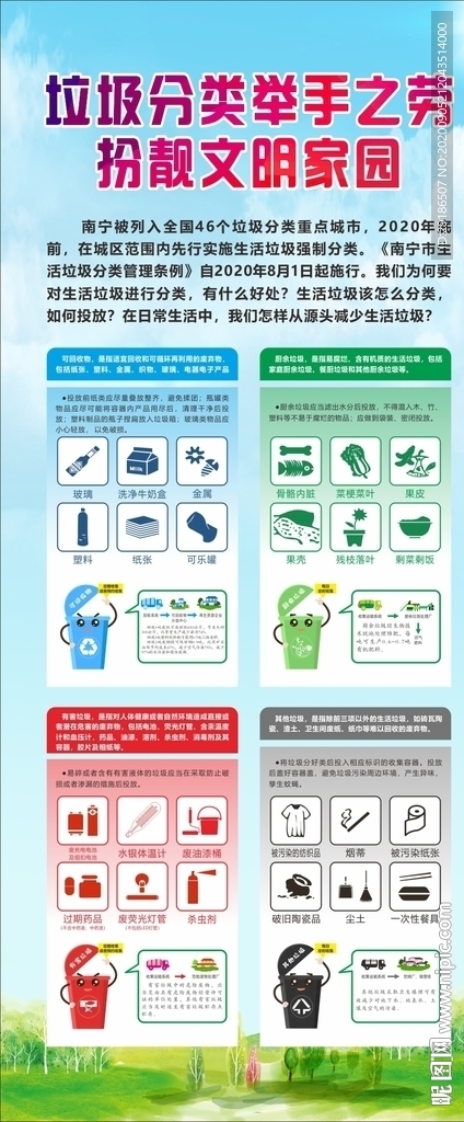 南宁垃圾分类展架
