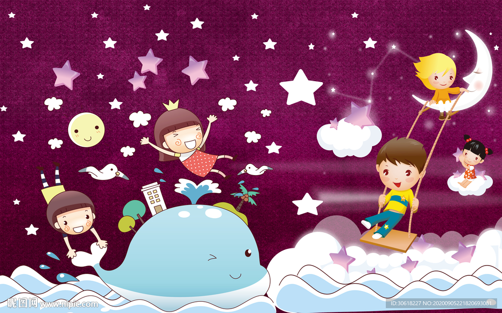 北欧儿童房背景墙