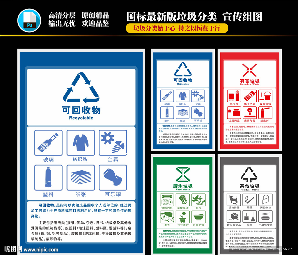 垃圾分类组图四分类